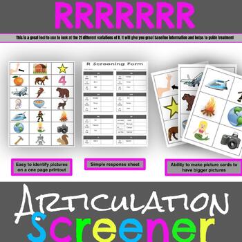 Preview of ARTICULATION OF R SOUND (21 Variations of R Screening Form)
