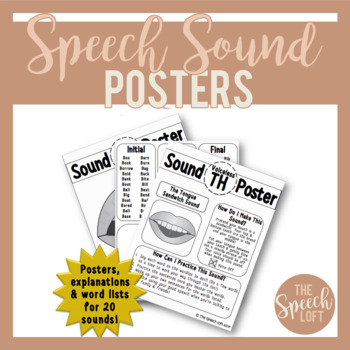 Preview of ARTICULATION SOUND POSTERS | WORD LISTS | TEACHERS, PARENTS & THERAPISTS |