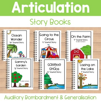 Preview of ARTICULATION STORY BOOKS for Auditory Bombardment & Carryover: k, g, l, s, f, sh