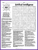 ARTIFICIAL INTELLIGENCE Word Search Puzzle Worksheet Activity