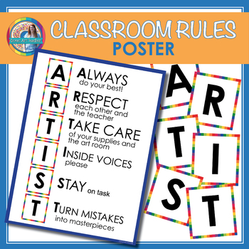 Preview of ARTIST: Classroom Rule Poster
