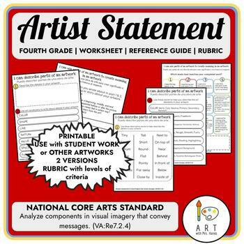 Preview of ARTIST STATEMENT | NATIONAL CORE ARTS STANDARDS | RESPOND | FOURTH GRADE