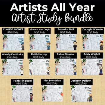 Preview of ARTISTS ALL YEAR Famous Artists Close Reading and Artist Studies