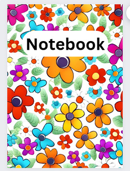 Preview of Art Flowers Kids school Flowers  Best  Notebook Cover A4 Document