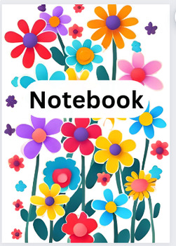 Preview of ARt Flowers Kids school Flowers  Best  Notebook Cover A4 Document page