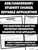 ASB / Leadership / Student Council Application - Editable