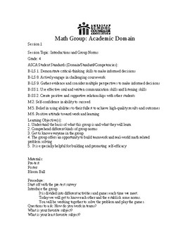 Preview of ASCA Math/Self Efficacy Small Group Session 1 out of 6