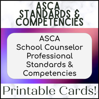 Preview of ASCA Standards & Competencies Printable Cards & Posters for School Counselors
