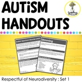 Autism Handouts - Parent Handouts for ASD - Neurodiversity