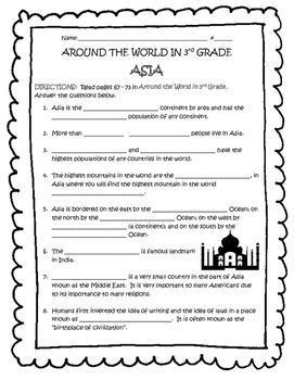 Preview of ASIA Guided Reading - TN Around the World In 3rd Grade