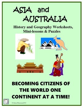 Preview of ASIA, INDIA & AUSTRALIA History & Geography Puzzles/Worksheets
