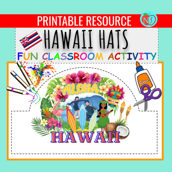 Preview of ASIAN HERITAGE HAWAII HATS | COLOR CUT AND PASTE HAT ACTIVITY | MAKE AAPI HATS