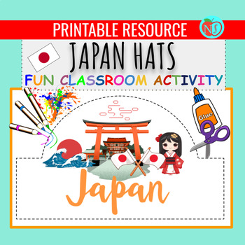 Preview of ASIAN HERITAGE JAPAN HATS | COLOR CUT AND PASTE HAT ACTIVITY | MAKE HATS