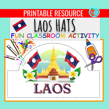 Preview of ASIAN HERITAGE LAOS HATS | COLOR CUT AND PASTE HAT ACTIVITY | MAKE HATS