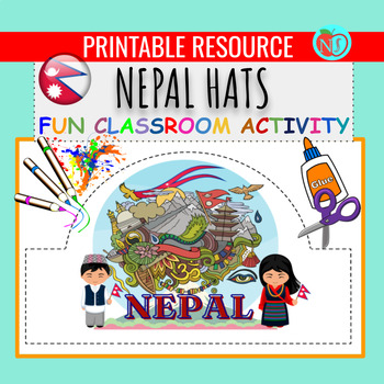 Preview of ASIAN HERITAGE NEPAL HATS | COLOR CUT AND PASTE HAT ACTIVITY | MAKE HATS
