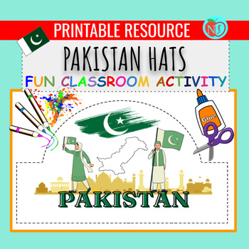 Preview of ASIAN HERITAGE PAKISTAN HATS | COLOR CUT AND PASTE HAT ACTIVITY | MAKE HATS