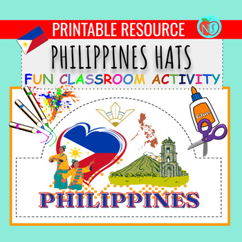 Preview of ASIAN HERITAGE PHILIPPINES HATS | COLOR CUT AND PASTE HAT ACTIVITY | MAKE HATS