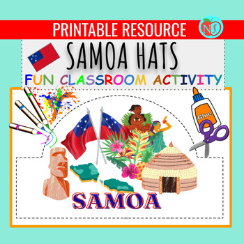 Preview of ASIAN HERITAGE SAMOA HATS | COLOR CUT AND PASTE HAT ACTIVITY | MAKE HATS