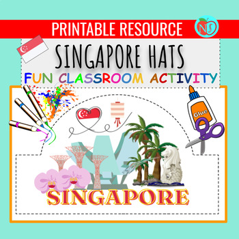 Preview of ASIAN HERITAGE SINGAPORE HATS | COLOR CUT AND PASTE HAT ACTIVITY | MAKE HATS