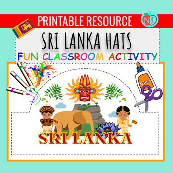 Preview of ASIAN HERITAGE SRI LANKA HATS | COLOR CUT AND PASTE HAT ACTIVITY | MAKE HATS