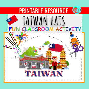 Preview of ASIAN HERITAGE TAIWAN HATS | COLOR CUT AND PASTE HAT ACTIVITY | MAKE HATS