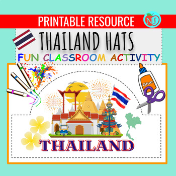 Preview of ASIAN HERITAGE THAILAND HATS | COLOR CUT AND PASTE HAT ACTIVITY | MAKE HATS