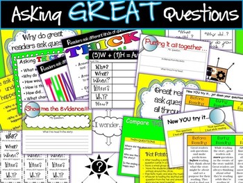 Preview of ASKING QUESTIONS:  Great Readers Ask Great Questions! CCSS 2.RL.1, 2.RL.2