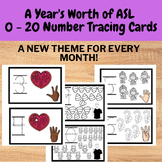 ASL 0 - 20 Number Tracing Flashcards for the Year - growin