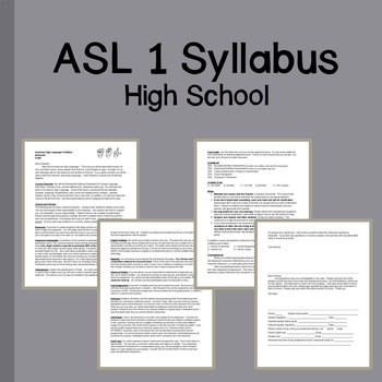Preview of ASL 1 Course Syllabus
