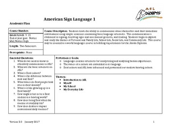 Preview of ASL 1 Curriculum Framework Updated