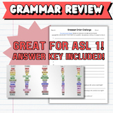 ASL 1 Grammar Review Activity