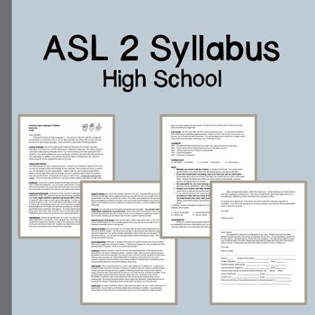 Preview of ASL 2 Course Syllabus