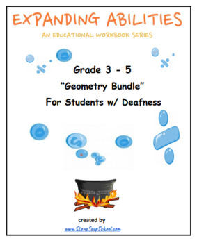 Preview of ASL, 3 - 5 CCS : Geometry Math Bundle for Students with Deafness