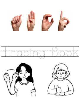 Preview of ASL ABC Alphabet Tracing Workbook 109 Pages