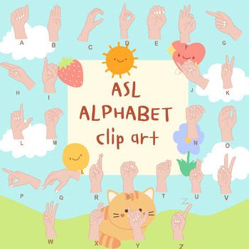 Preview of ASL ALPHABET clip art ABC clip art