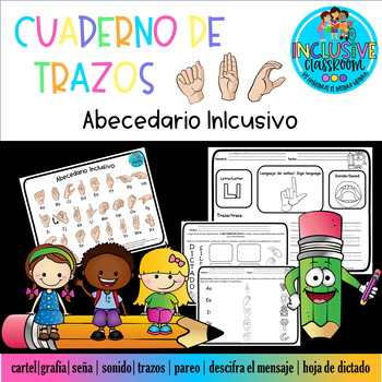 Preview of Trazos del alfabeto inclusivo | SPANISH alphabet workbook | ASL