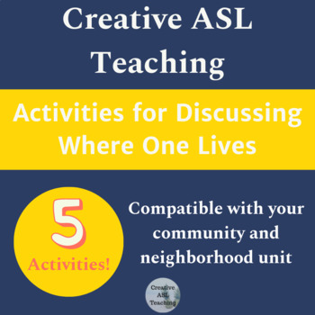 Preview of ASL Activities for Discussing Where One Lives