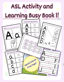 Preview of ASL Activity and Learning Busy Book 1 Pink and Purple