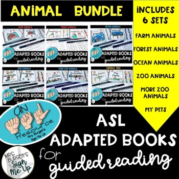 Preview of ASL Animals Adapted Books for Guided Reading BUNDLE