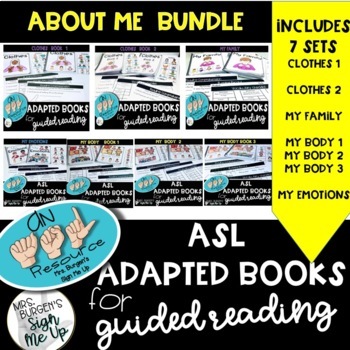 Preview of ASL Adapted books for Guided Reading ALL ABOUT ME BUNDLE