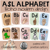 ASL Alphabet Boho Modern Classroom Decor