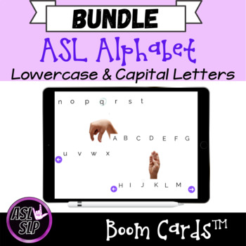 Preview of Boom Cards™ - ASL Alphabet Bundle - Capital and Lowercase Letters