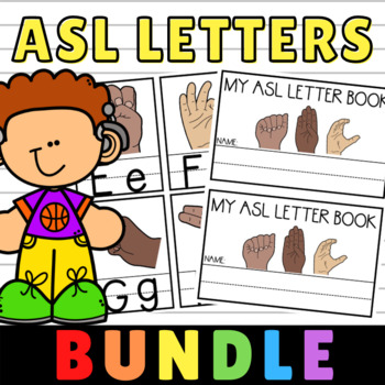 Preview of ASL Alphabet Bundle Preschool Prek and Kindergarten
