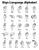 ASL Alphabet Chart (black & white and color)