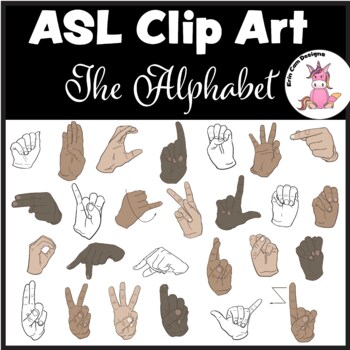 Preview of ASL Alphabet Clipart | American Sign Language clipart png
