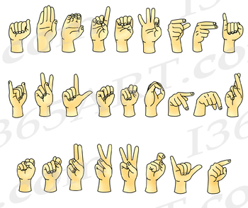 ASL Alphabet Clipart American Sign Language by I 365 Art - Clipart 4 School