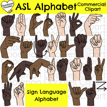 Preview of ASL Alphabet Commercial Clipart