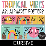 ASL Alphabet Cursive - Sign Language Alphabet - Tropical A