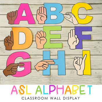 Preview of Life Skills - ASL Alphabet Posters in Rainbow or Neutral Colors