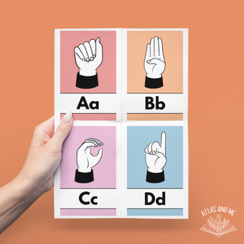 Preview of ASL Alphabet Flashcards | 26 Cards in Colour or B/W | Instant Access